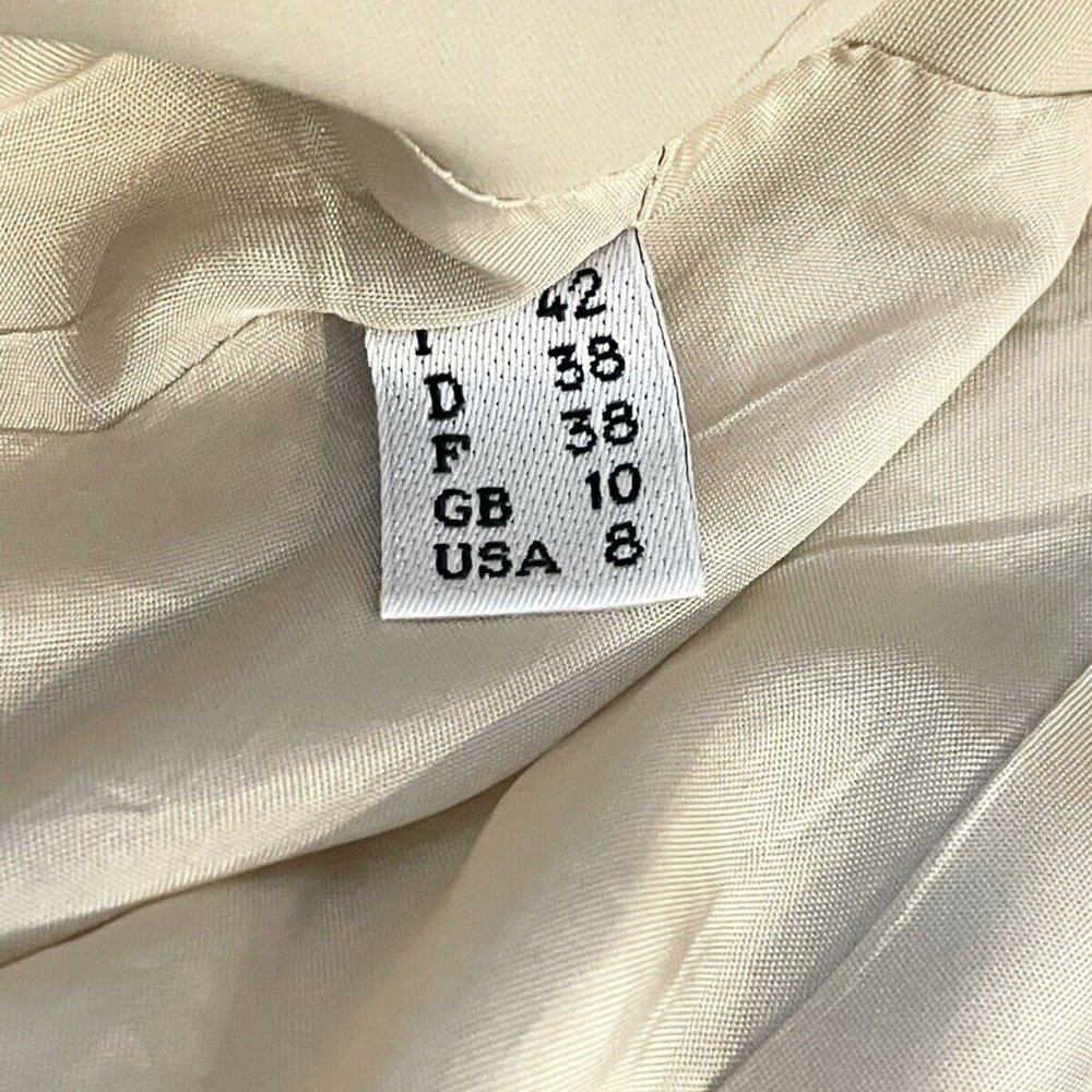 Moschino Couture Double Breasted Pleated Collar Trench Coat Nude Sz 8 US - Picture 4 of 6